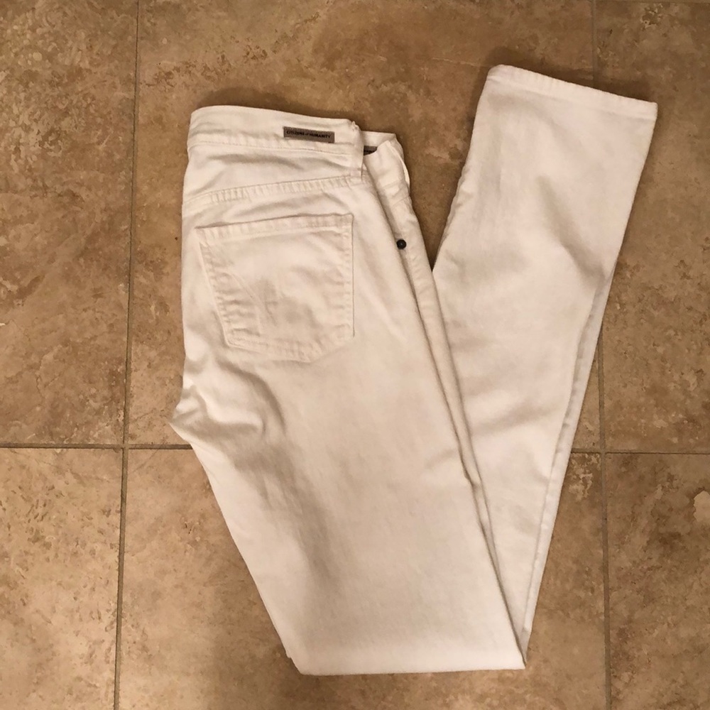 Citizens of Humanity White Straight Leg Jeans